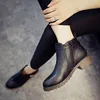 Bottines en cuir PU pour femmes, chaussures de printemps plates à enfiler, noires, grises et solides, tailles 35-40, nouvelle collection tendance, automne 2017 ► Photo 3/6