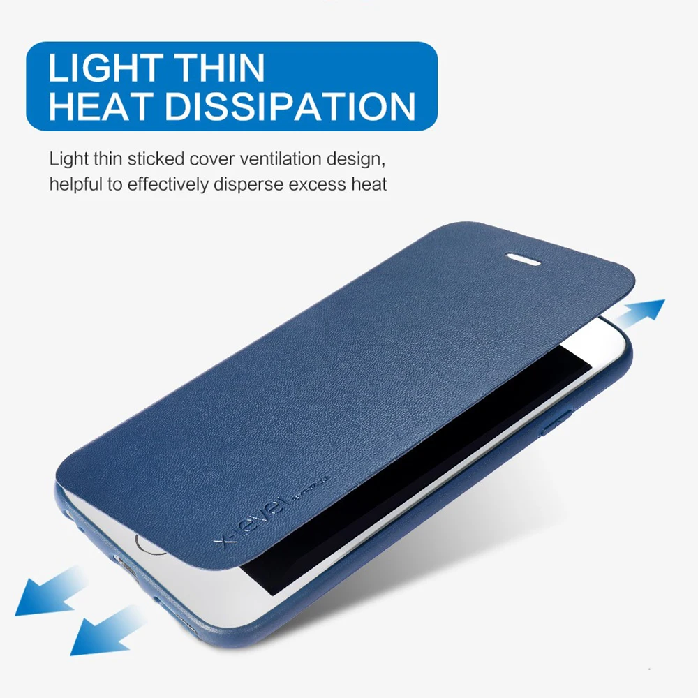  X-Level Book Leather Flip Cases For iPhone 5S SE 6 6S 7 8 Plus Ultra Thin Business Leather Luxury S