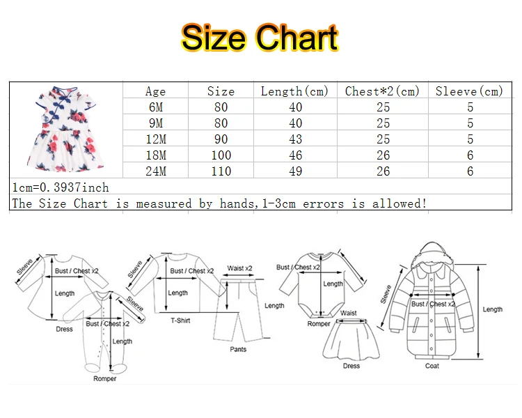 chinese traditional dress size chart