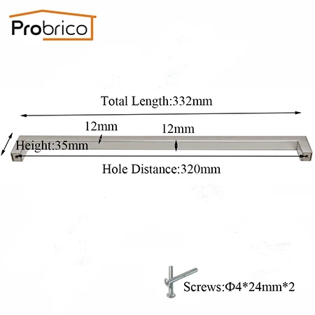 Probrico Шкаф Тянет кухонные ручки ящика шкаф комод ручки для шкафа 12 мм квадратное барное оборудование для обработки мебели