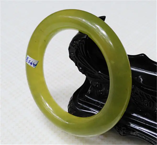 

FREE SHIPPING>>>@@ NEW 52mm Chinese Beautiful Genuine Natural YELLOW Jade Gems Bangle Bracelet NEW
