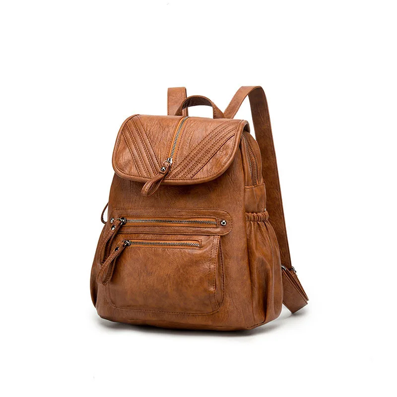 

Women Leather Backpacks Vintage Shoulder Bag Winter Female Backpack Ladies Travel Backpack Mochila School Bags For Girl New C590
