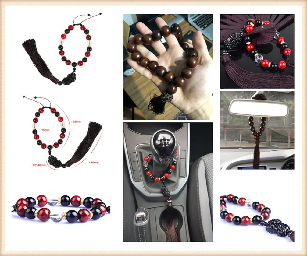 

Car pendant beads rear view mirror row suspension ornament for Toyota FJ Cruiser RAV4 CROWN VIOS LAND CRUISER