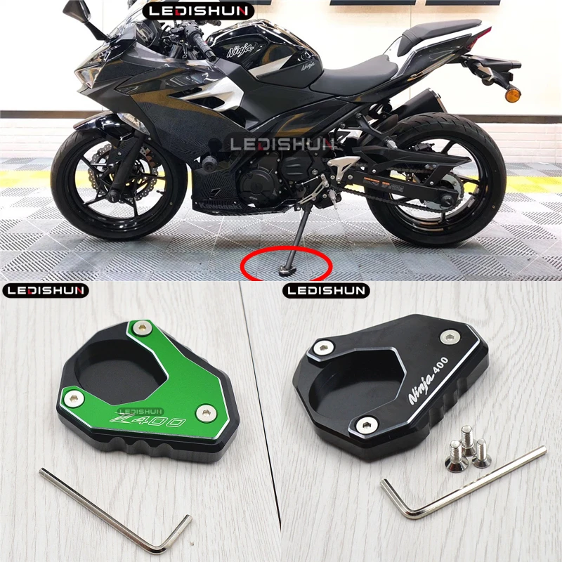 

Hot Sale For KAWASAKI NINJA400 NINJA Z400 18-19 Motorcycle Kickstand Side Stand Enlarge extension practical product With Logo