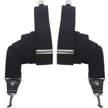 Мужские и женские черные подтяжки на подтяжках шириной 3,5 см, регулируемые 4 зажима, подтяжки унисекс, повседневные эластичные брюки на подтяжках