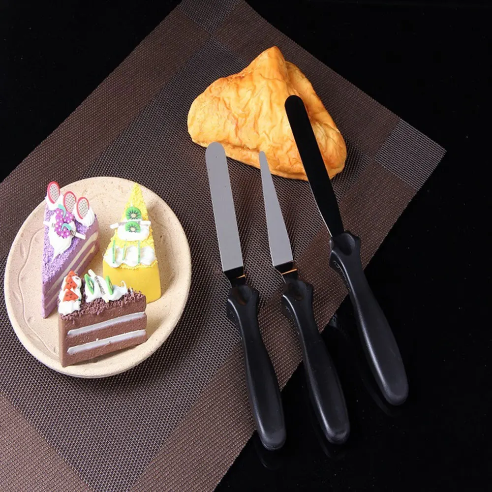 

Stainless Steel Baking Tool 3 Piece Cream Spatula Cake Silk Flower Jam Spatula