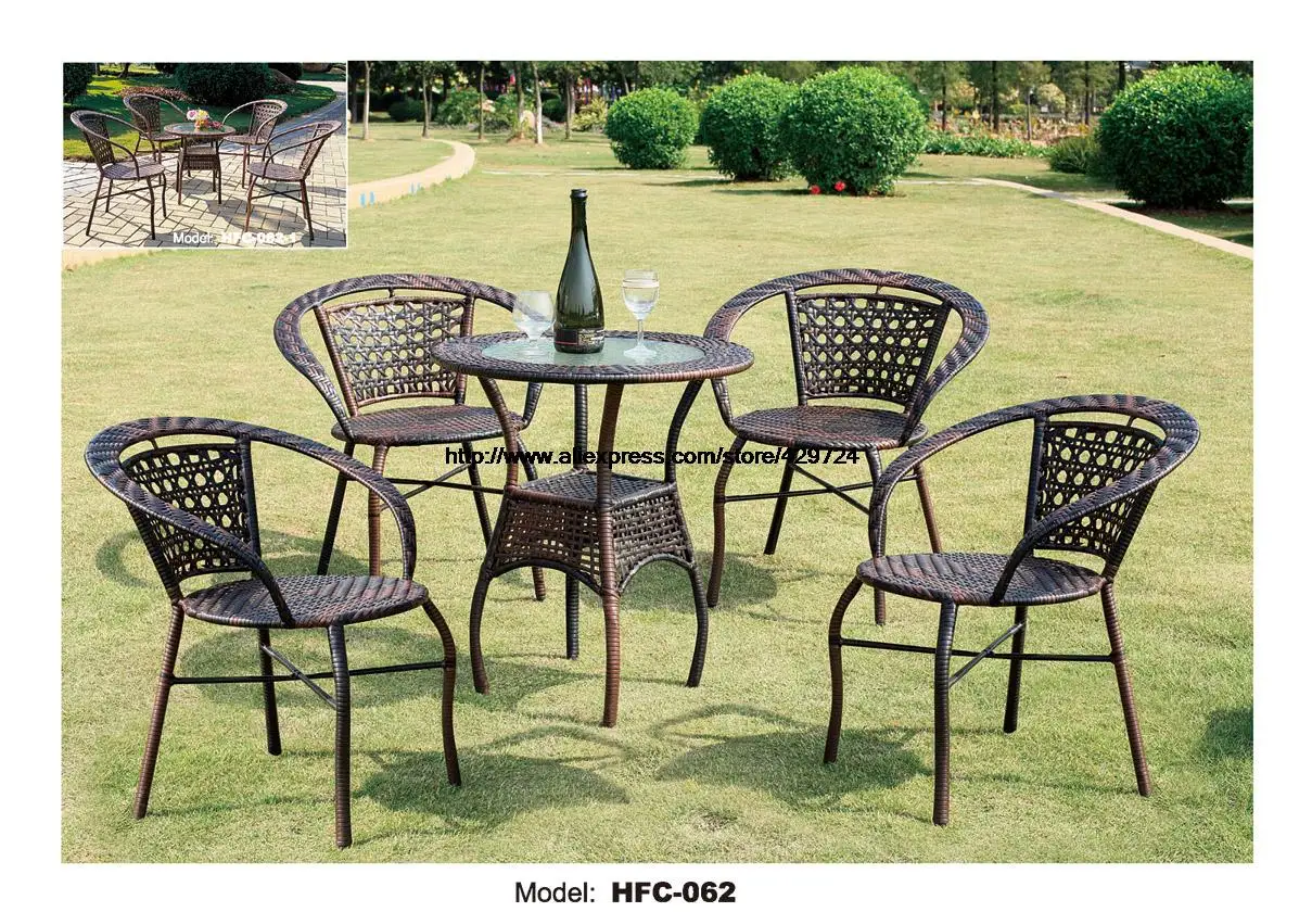 Low Price Simple Design Gardern Set 60*65CM Rattan Table 4 Chairs Leisure Outdoor balcony courtyard small yard Rattan furniture Low Price Simple Design Gardern Set 60*65CM Rattan Table 4 Chairs Leisure Outdoor balcony courtyard small yard Rattan furniture