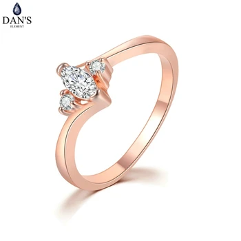 

DAN'S ELEMENT Rings For Women Multicolor Optional Simple Oval AAA+ Cubic Zircinia Wedding Gift Fashion Jewelry DER798