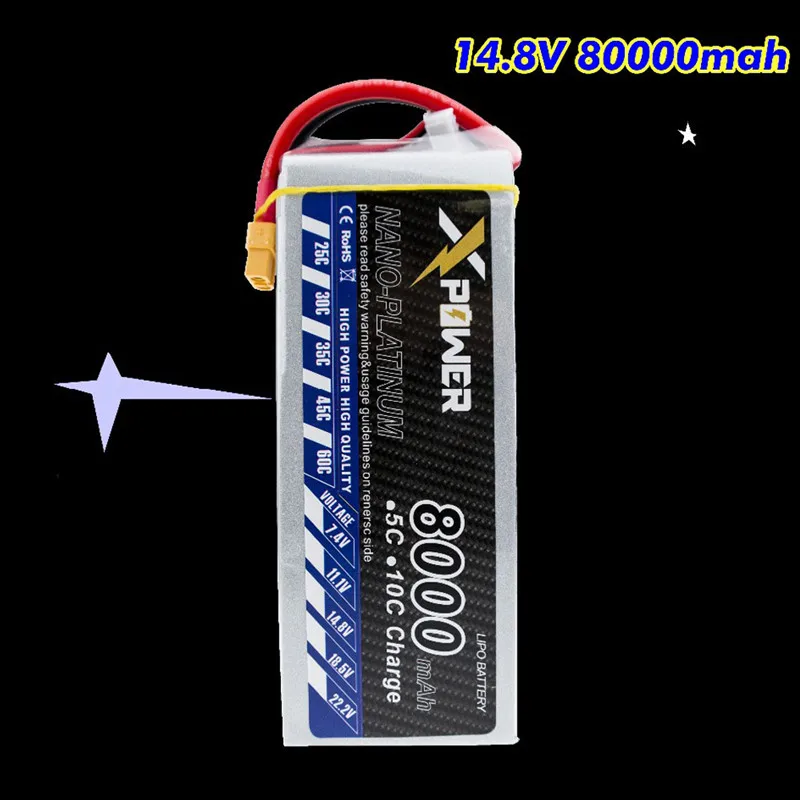 

High power 14.8v 4s 8000mah 30C max 35C Xpower Lithium batteries XT60 T plug for RC Helicoptes Airplanes Drone parts VS VOK