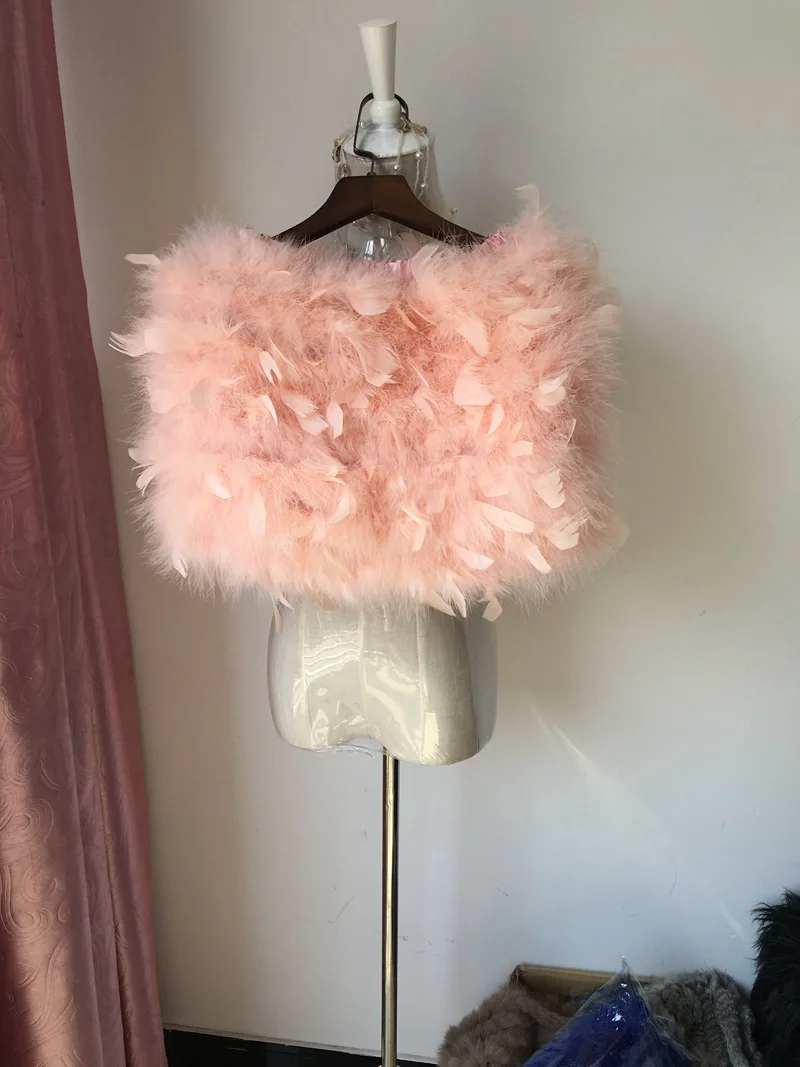 natural real turkey fur skirt for women (1).JPG
