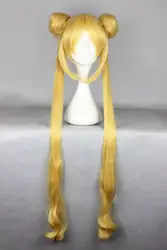 Сейлор Мун Усаги 100 см длинные светлые желтый термостойкие Косплэй костюм парик
