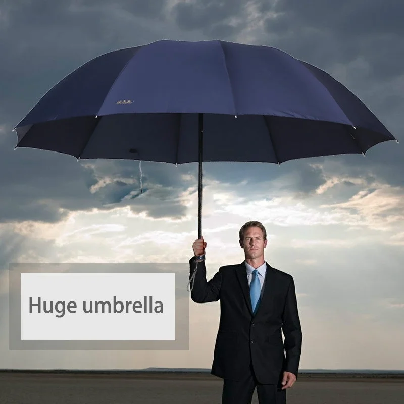 130 см большой мужской зонт Гольф Raingear супер большой зонт от дождя мужской женский зонт от солнца Открытый 3 складной Parapluie дорожный размер