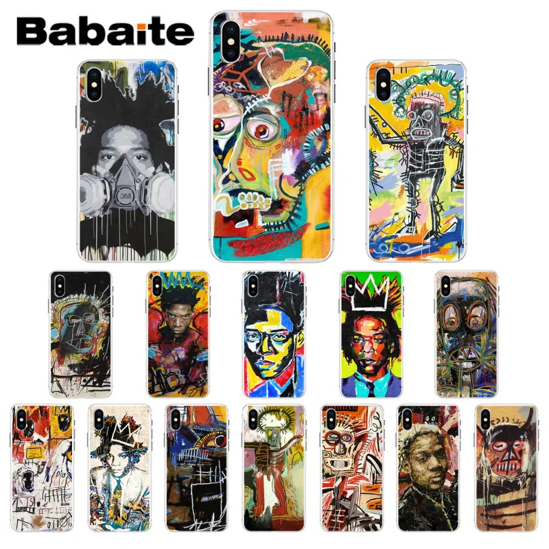 Babaite Jean Michel Basquiat graffiti painting TPU Soft Phone Case for