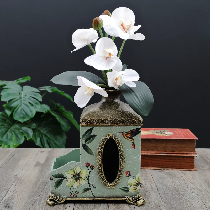 

European creative tissue box coffee table home decoration remote control storage box multi-function tray
