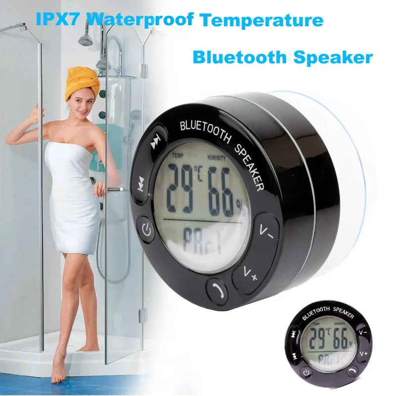 

Ubit Portable Thermometer Shower Waterproof Wireless Bluetooth Speaker Car Handsfree Receive Call Music Suction Phone Mic