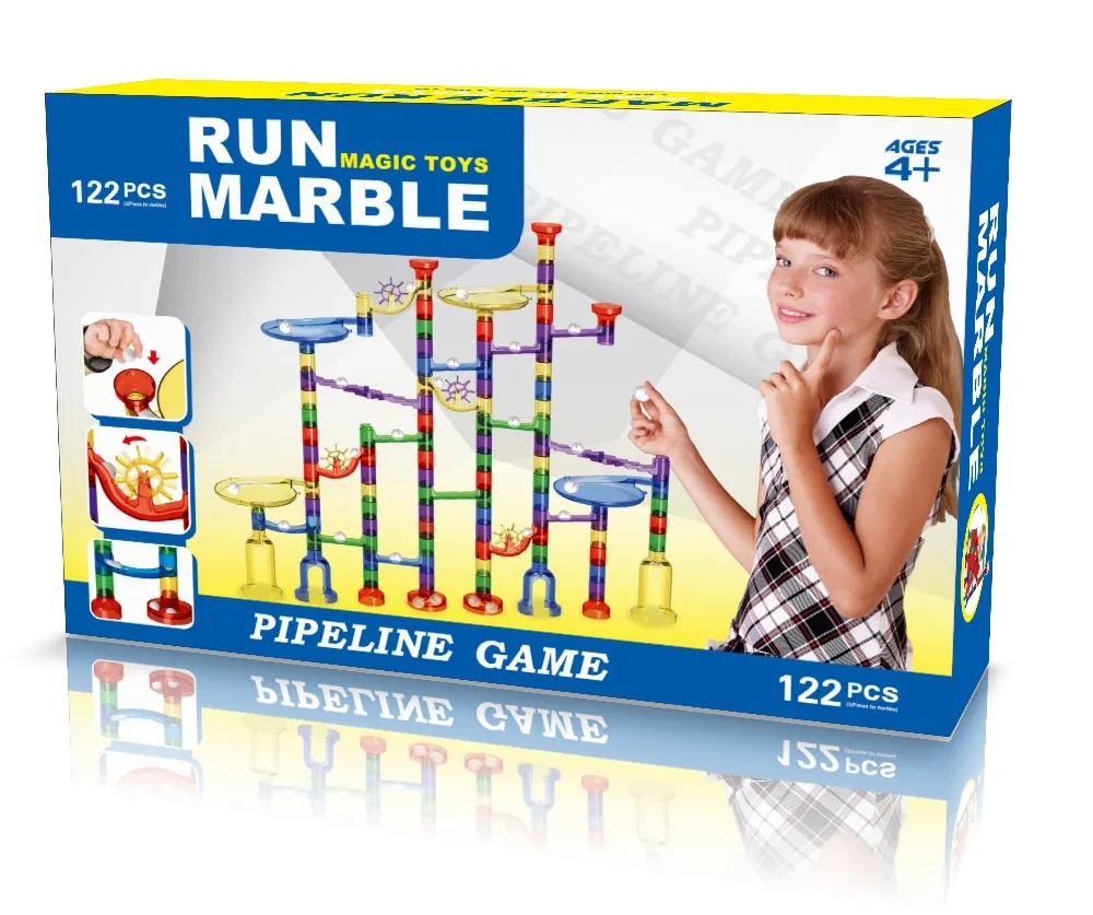 

122Pcs Marvel Designer Marble Run Toy Educational Construction Building Blocks Toy for Kids
