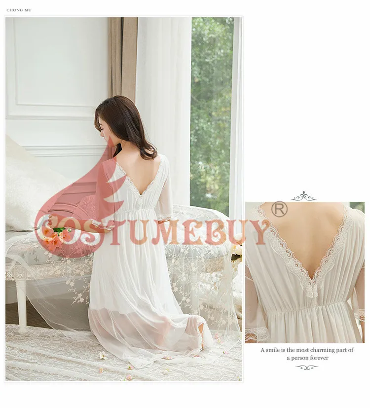 Costumebuy женское винтажное белое платье в викторианском стиле сорочка