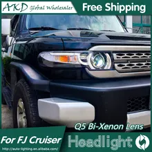 AKD Car Styling for Toyota Fj Cruiser Headlights FJ150 Land Cruiser LED Headlight LED DRL Bi Xenon Lens High Low Beam Parking