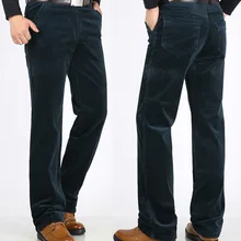 Зимние мужские плотные теплые вельветовые длинные штаны высокого качества, брендовые Свободные повседневные плотные мужские брюки, большие размеры 29-36, 38, 40, 42, 43, 44