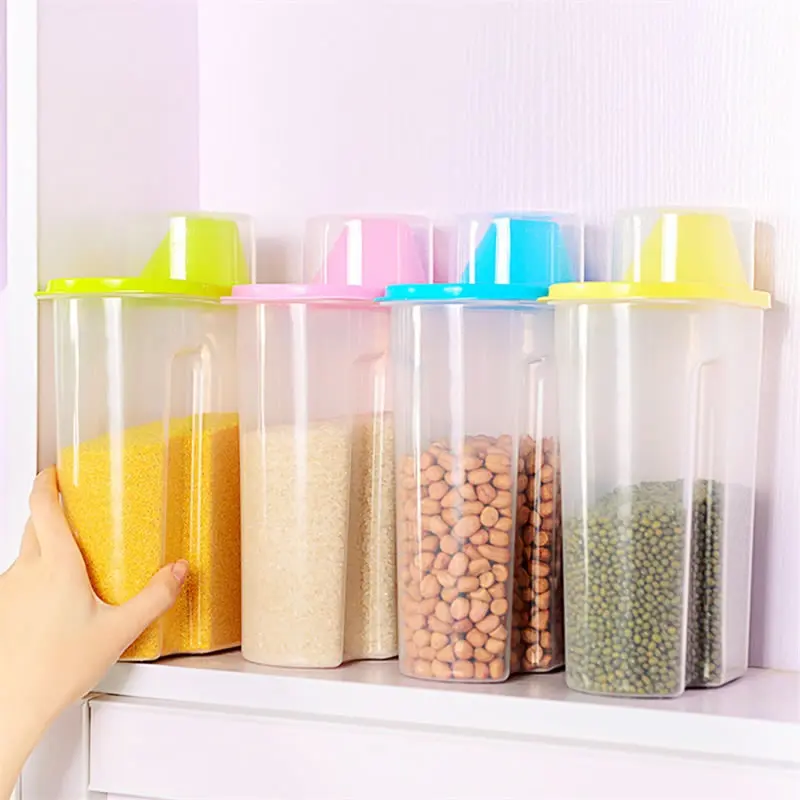 

Queentime 2.5L Spice Jars Food Storage Containers Plastic Sealed High Capacity Cookie Jar Herb & Spice Tools kitchen Accessories