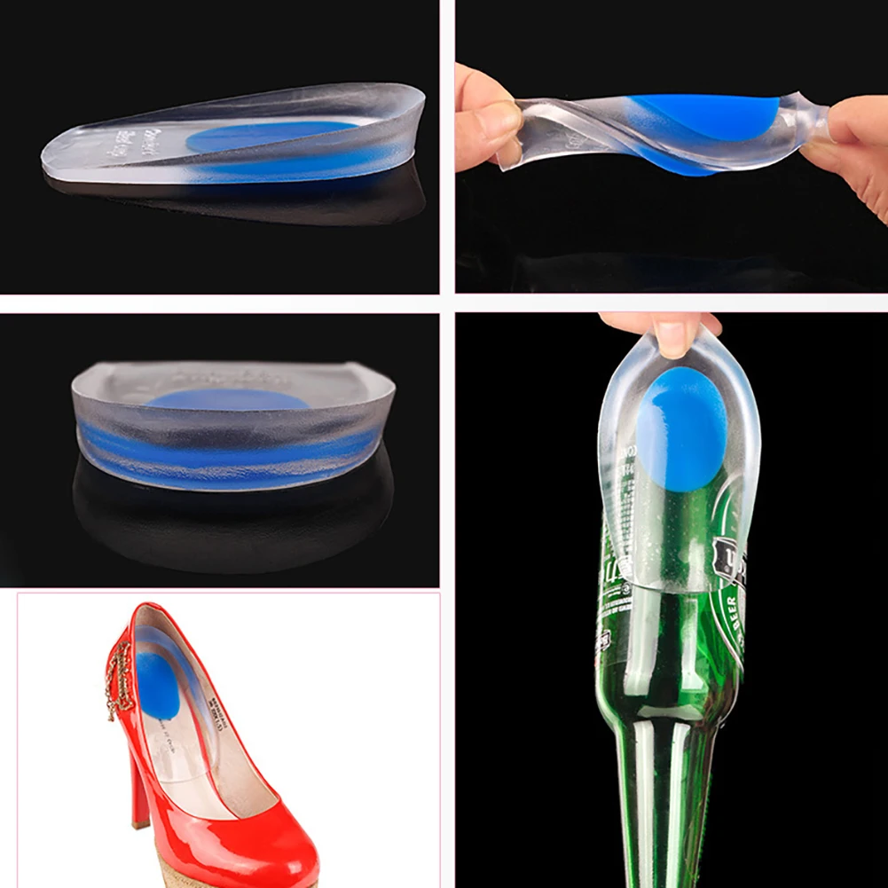 2 шт силиконовый гель для ног Подушка для ног пятки чашки эластичные половинные стельки для обуви
