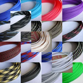 

10meter Cable Sleeves 10mm Encryption PET Snakeskin mesh 3 Wire Protecting Cable Sleeve wire mesh nylon shock for cable sets