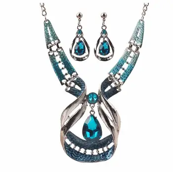 

Poem snow Water drop Jewelry Necklace Earrings Set Jewelry