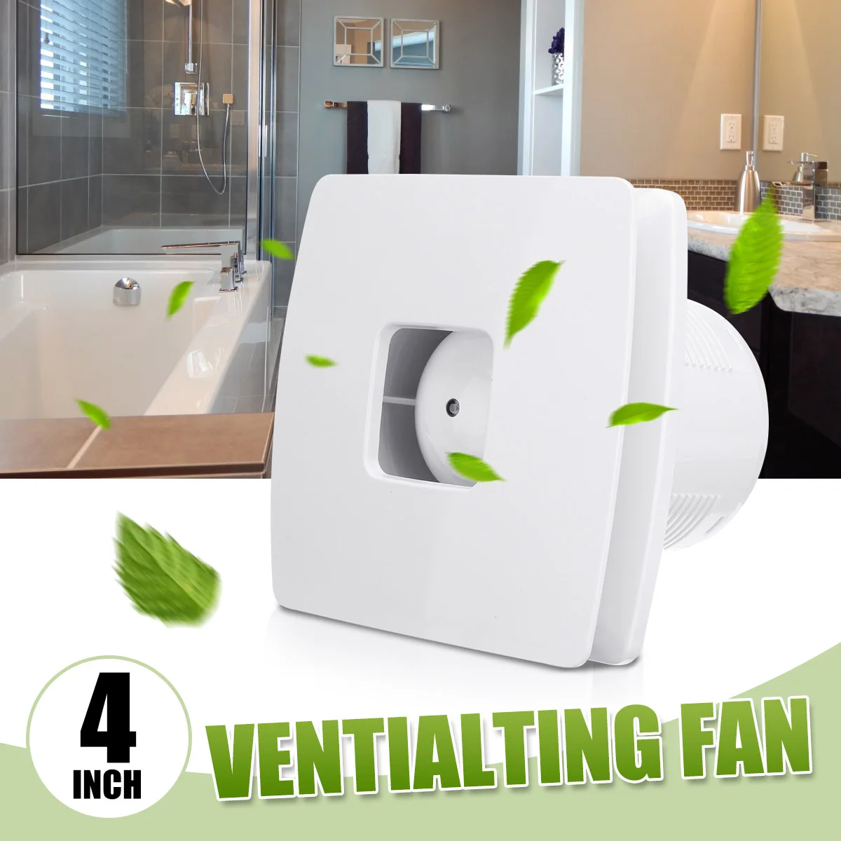 

4 Inch 12W Exhaust Fan 220V 2400r/min Bathroom Ventialtion Fan Home Vent Extractor Air Blower Wall Toilet Silent Exhaust Fan
