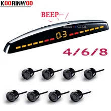 Koorinwoo Parktronics czujniki parkowania samochodu 8/6/4 czujniki tworzenia kopii zapasowych antyradar samochodowy czujniki parkowania samochodu Monitor LED System samochodów