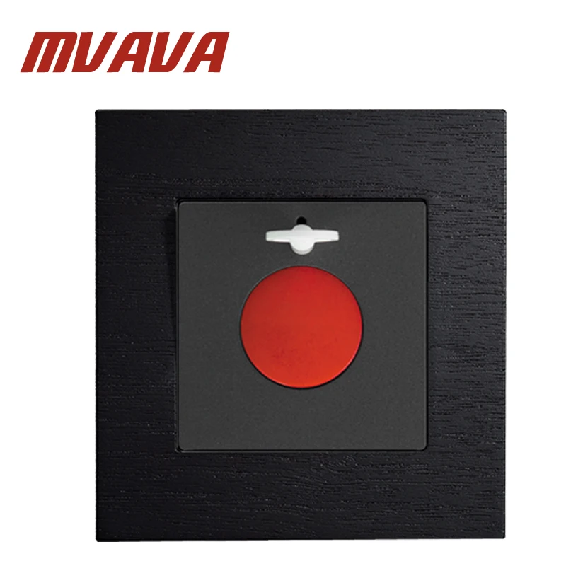 

MVAVA Black Artificial Wood Panel SOS Switch Emergency Danger Bottom Fire Alarm Wall Decorative Push Bottom 86*90MM Free Ship