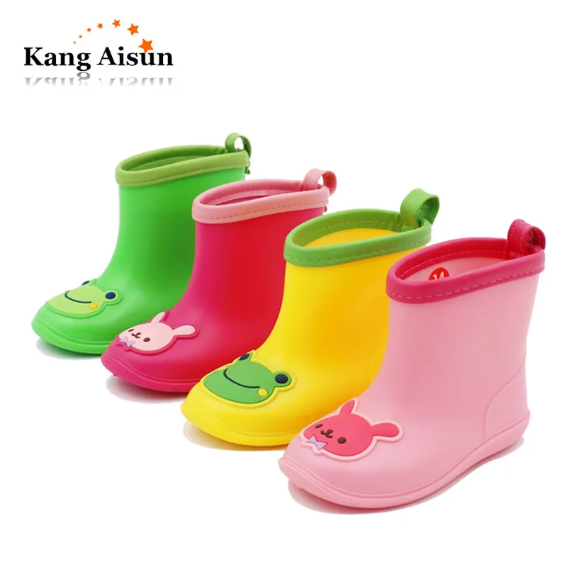 

KANGAISUN Baby Cartoon Rainboots Boys Girls Kids Antiskid Wellies Water Shoes Rubber Toddler Shoes Autumn Winter Warm Rainboots