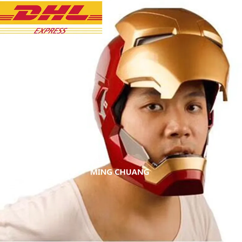 Avengers Infinity War Superhero Iron Man Helmet 1:1 Wearable Arm With LED Light With Sound Action Figure Collectible Model Toy