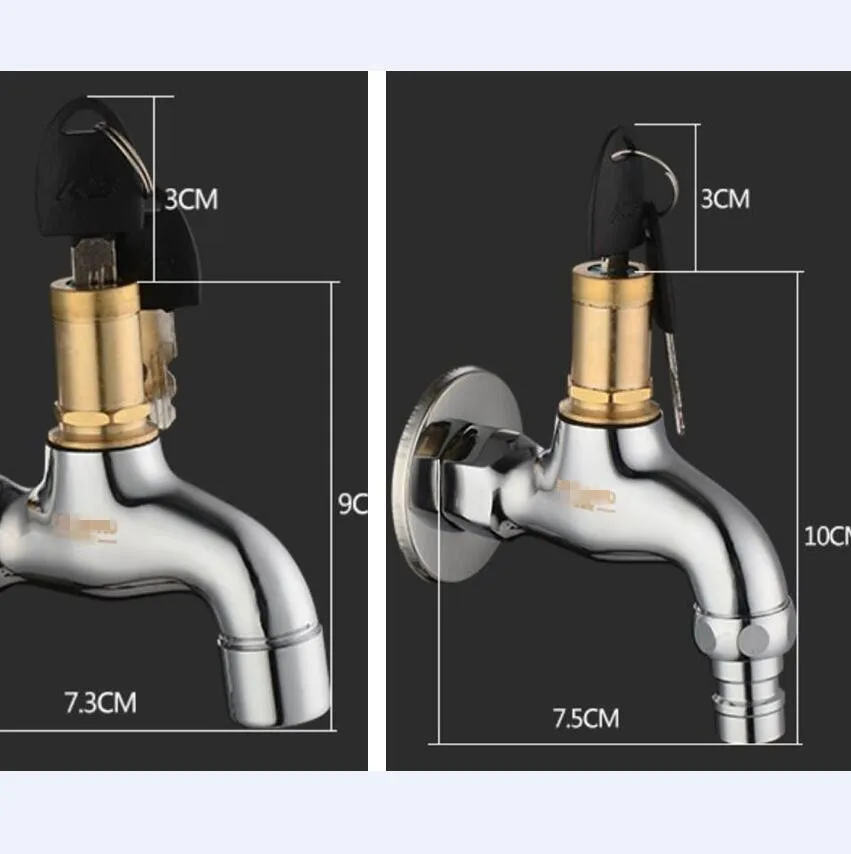 Bibcock высокое качество латунь открытый водопроводный 1/2 дюймов с замком смеситель для раковины стиральная машина вода сад кран