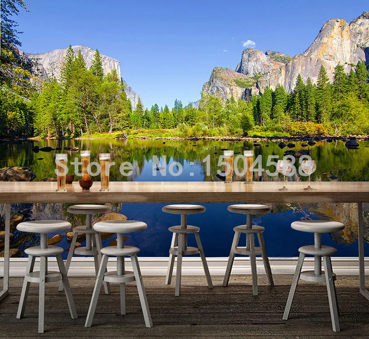 HD озеро пейзаж природа обои гостиная столовая интерьер уютный Декор 3D Фреска классический Нетканый экологически чистые обои