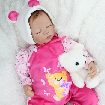 

Silicone Reborn Baby Dolls Sleeping Babies Lifelike Real Vinyl Belly Toys For Girls Bebe Alive Brinquedos Reborn Bonecas