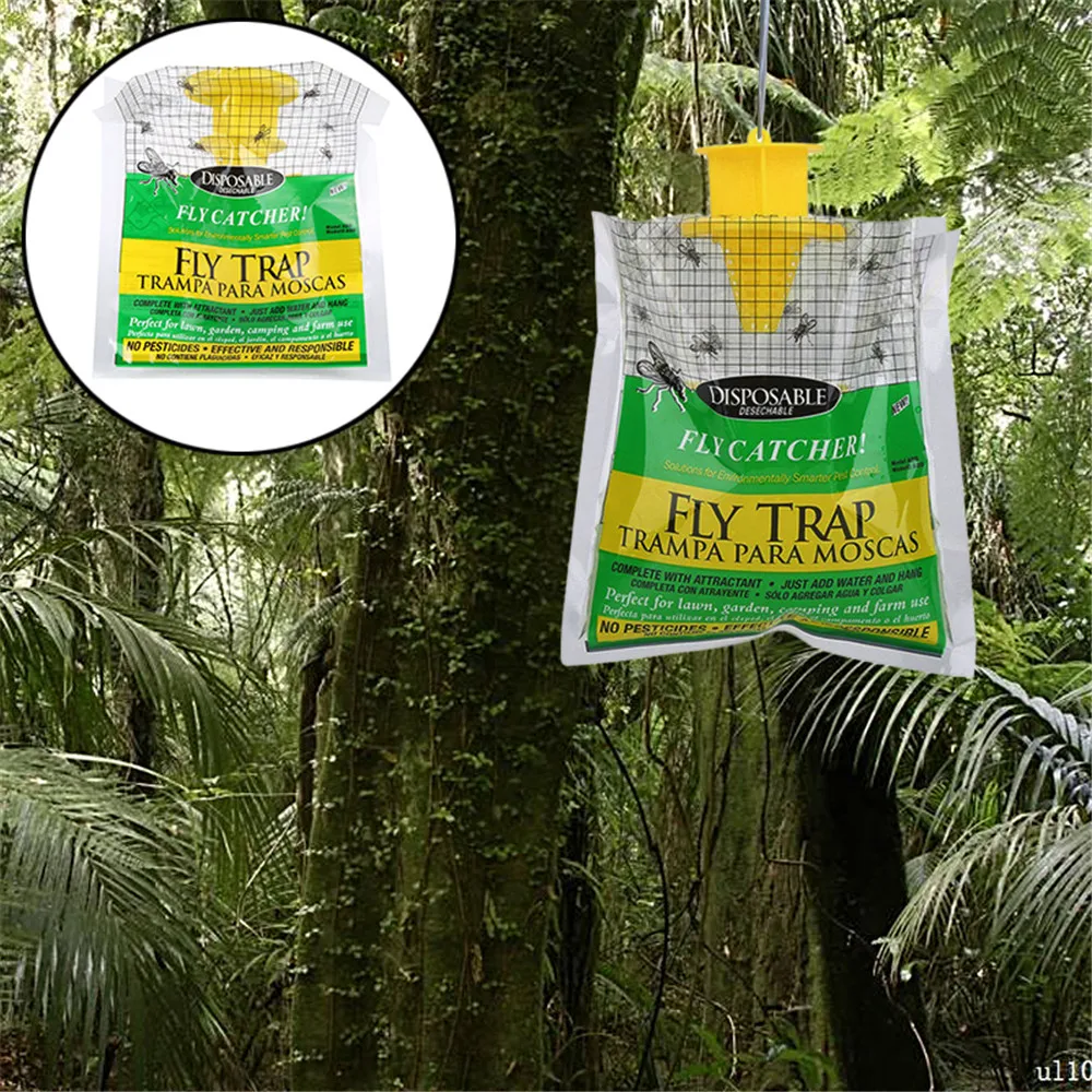 Fly Trap Catcher Bug Mosquito Killer Moth Insect Killer Pest Control Products Disposable Plastic Hanging Bait Bag Dropshipping