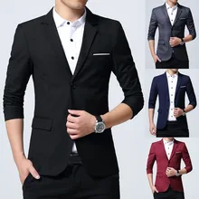 Men Formal Wear Suit Jackets For Wedding Men's Fashion New Style Two-Button Suit For Self-Cultivation Pure Color Coat S-5XL sale