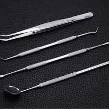 10 компл. Медицинская нержавеющая сталь зубные тесты зонд набор гигиены палочки для зубов увеличивающее зеркало Пинцет экзамен инструменты для уборки