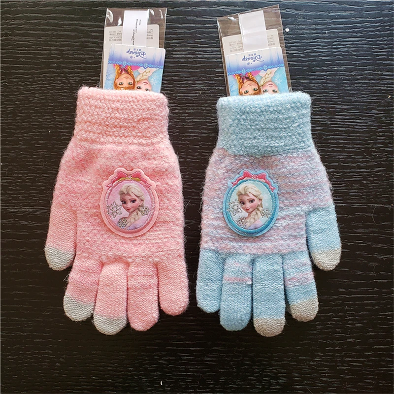 

Children cartoon glove winter boy girl thicken outdoor cute mitten birthday gift Warm Knit baby woolen bag kid finger glove cute