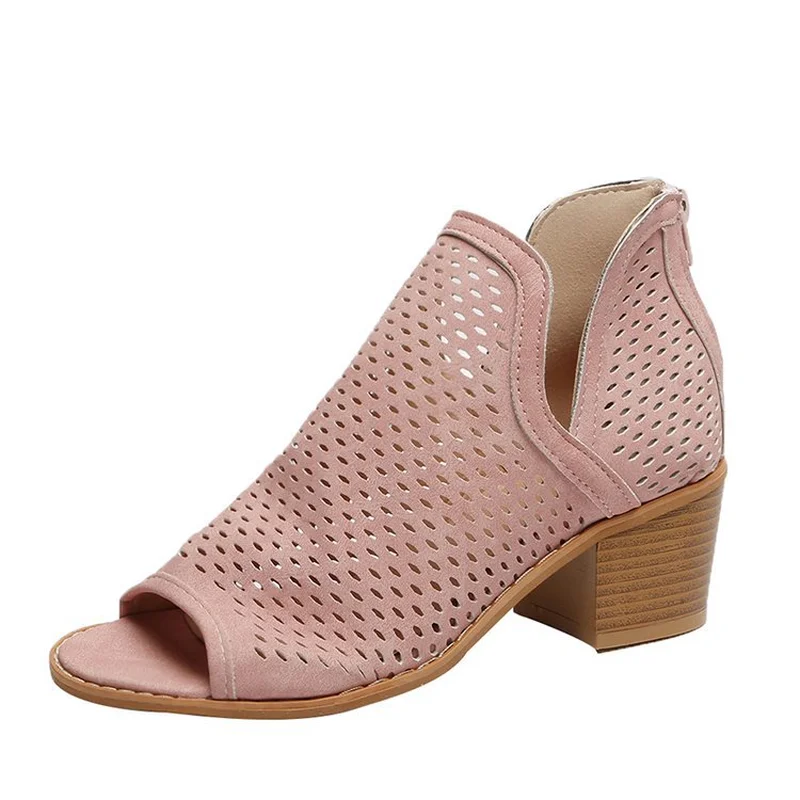 

2019 Spring and Summer New Women Sandals Large Size Women's Shoes Sandals Fish Mouth Hollow Air with Sandalias Mujer 2019