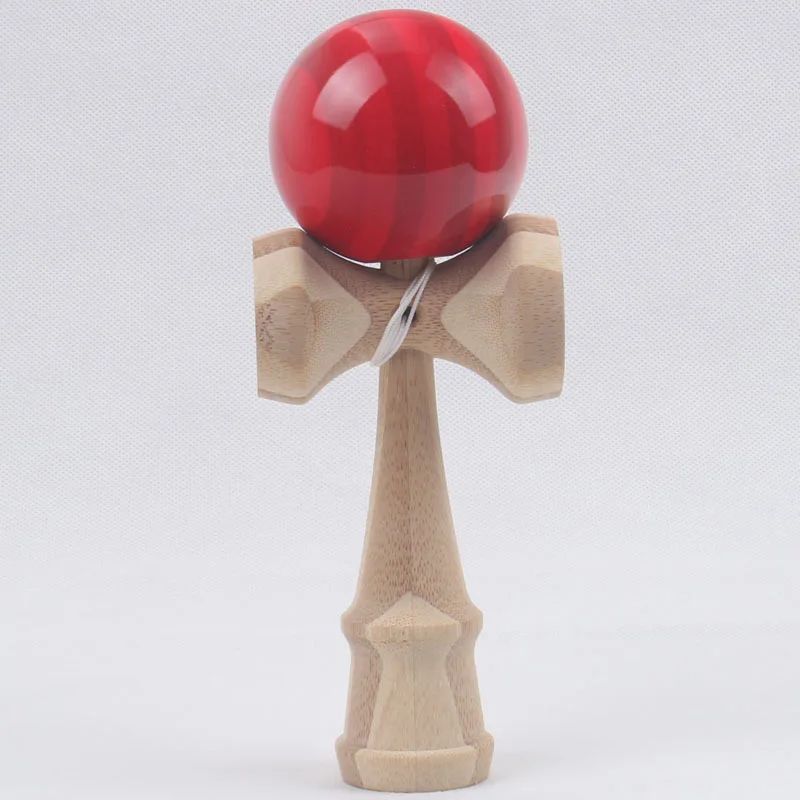 Профессиональные 18 см Kendama деревянные игрушки PU краска полоса бамбуковый узор умелое жонглирование мяч на открытом воздухе жонглирование игры мяч игрушки - Цвет: Color 1