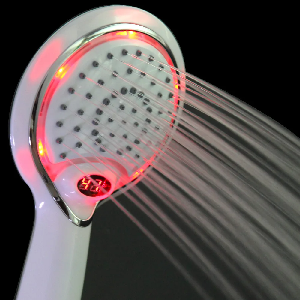 ЖК-дисплей ручной душ, LED ручной Насадки для душа с Температура цифровой Дисплей, 3 цвета менять воду питание, светодиодный душ спрей