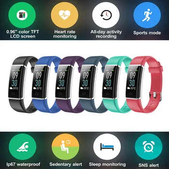 

Color Display Smart Wristband Band Sports Bracelet Heart Rate Carories Activity Fitness Tracker for iPhone 6S 6 5S 5C 5 SE 4S 4