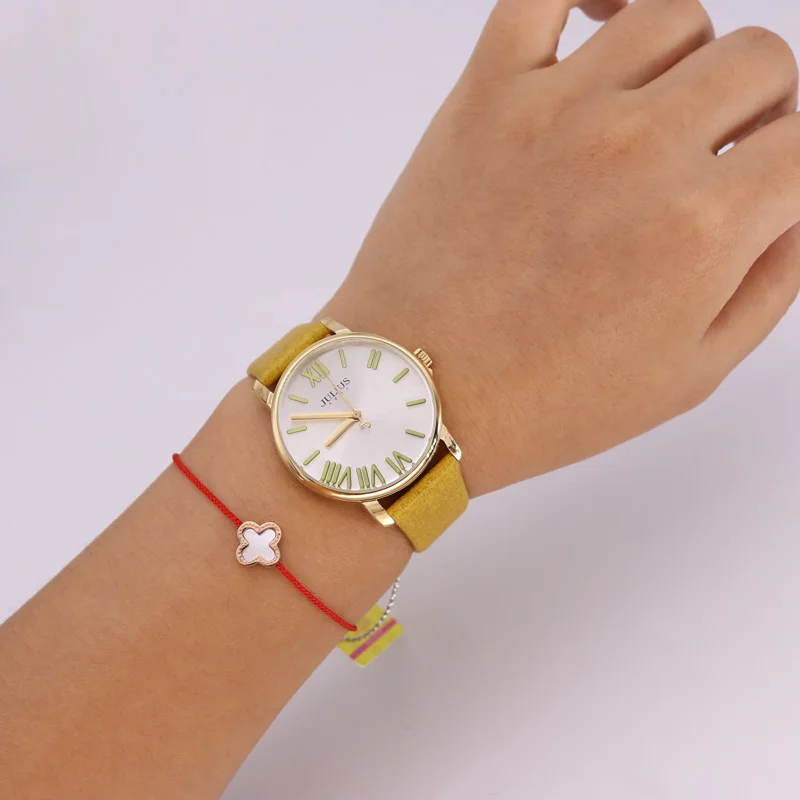 Relógio Retro Feminino Japão Quartzo Grandes Horas Simples Moda Fina Vestido de Couro Relógio Pulseira Menina Presente Aniversário Julius - Image 2