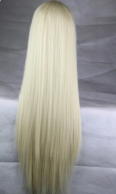  Synthetic Long Hair Afro Kinky Straight Blonde Wigs Heat Resistant Fiber Pelucas Cosplay Anime Costume Synthetic Long Hair 