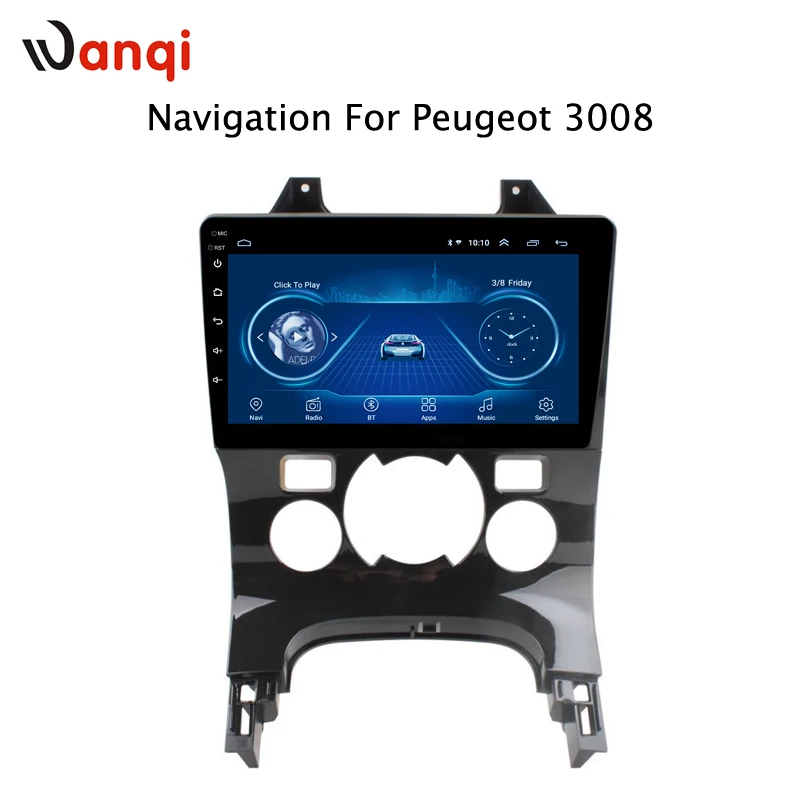 Top 9 INCH Android 8.1 GPS navigation Car DVD Player for Peugeot 3008 2009 2010-2012 With Bluetooth WiFi 4