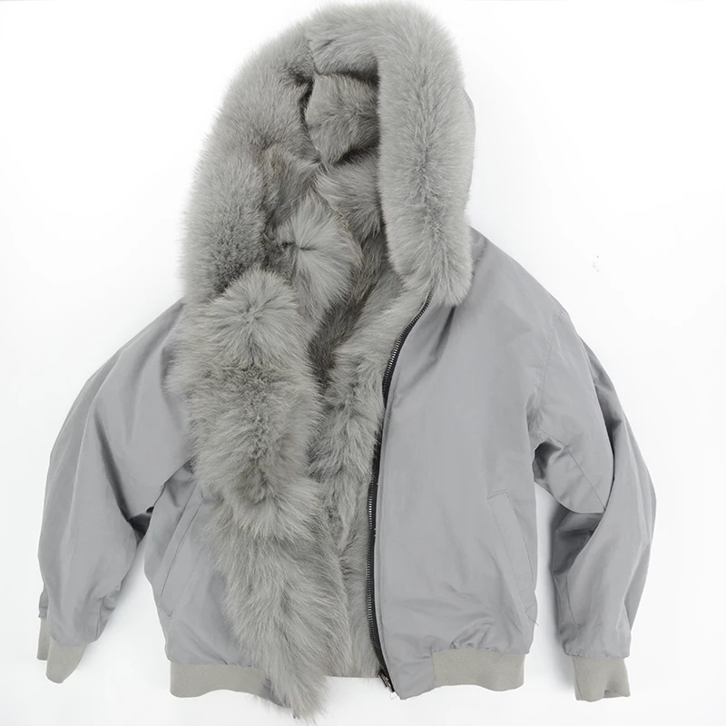 Женская шуба из натурального Лисьего меха с большим меховым капюшоном, зимняя Двусторонняя меховая парка, куртка из натурального Лисьего меха, rf0223