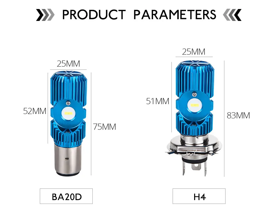 LED H4 P43t HS1 LED BA20D H6 Motorcycle Headlight Bulb 2400Lm HI-LO Lamp Scooter Accessories Moto DRL Lights For Suzuki 12V  (3)