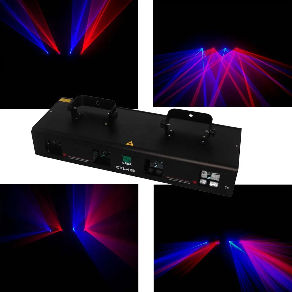 

NEW 4lens 800mw RB Party DMX disco dj stage laser Lighting show equipment project