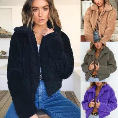 

Women New Soft Faux Lamb Fur Coat